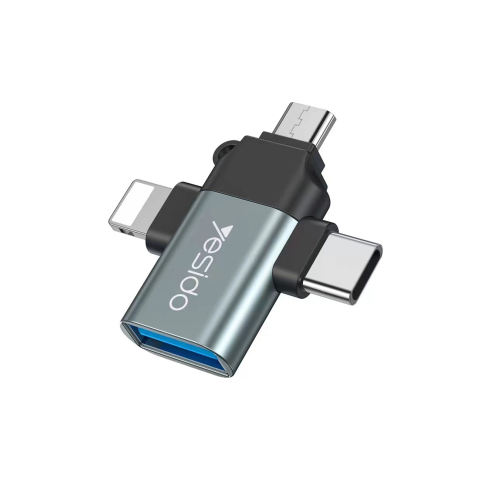 مبدل USB-C / MicroUSB / لایتنینگ OTG یسیدو مدل GS15