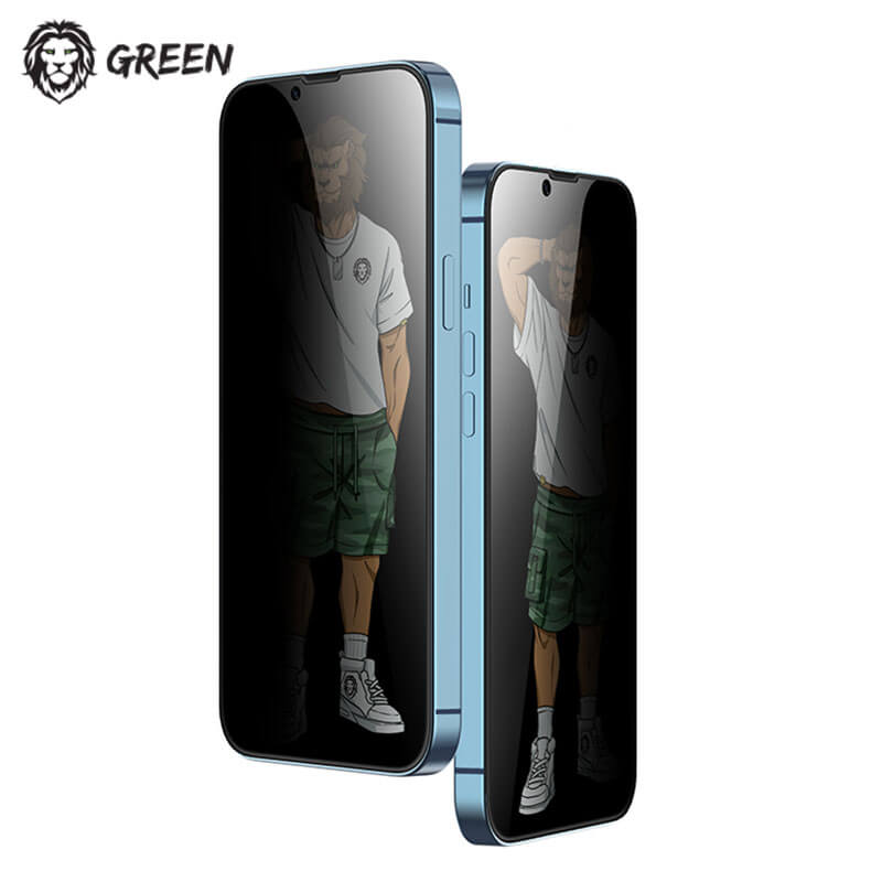 گلس پرایوسی لبه سیلیکونی گرین مدل green lion privacy silicone edge glass 6.1 inch