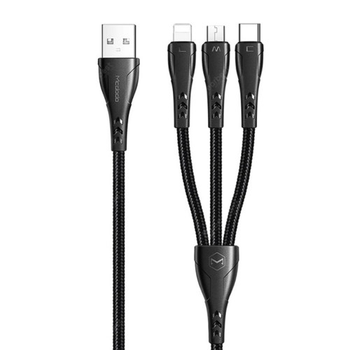 کابل تبدیل USB به Micro USB/ USB-C / لایتنینگ مک دودو مدل ca-6960 طول 1.2 متر