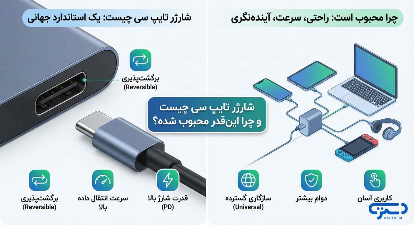 شارژر تایپ سی چیست و چرا این&zwnj;قدر محبوب شده؟