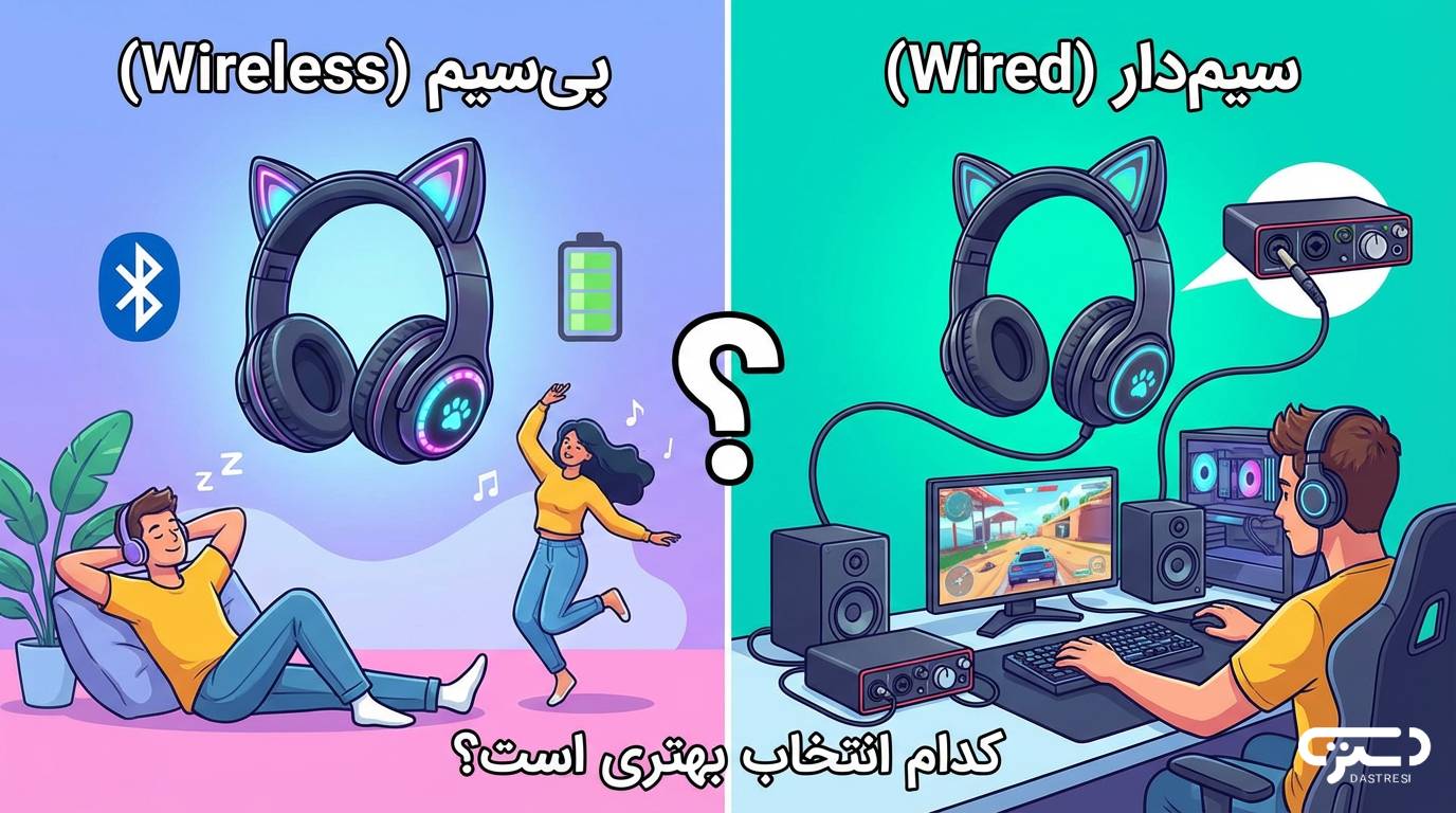 هدفون گربه ای بی سیم یا سیم دار؟ کدام انتخاب بهتری است؟