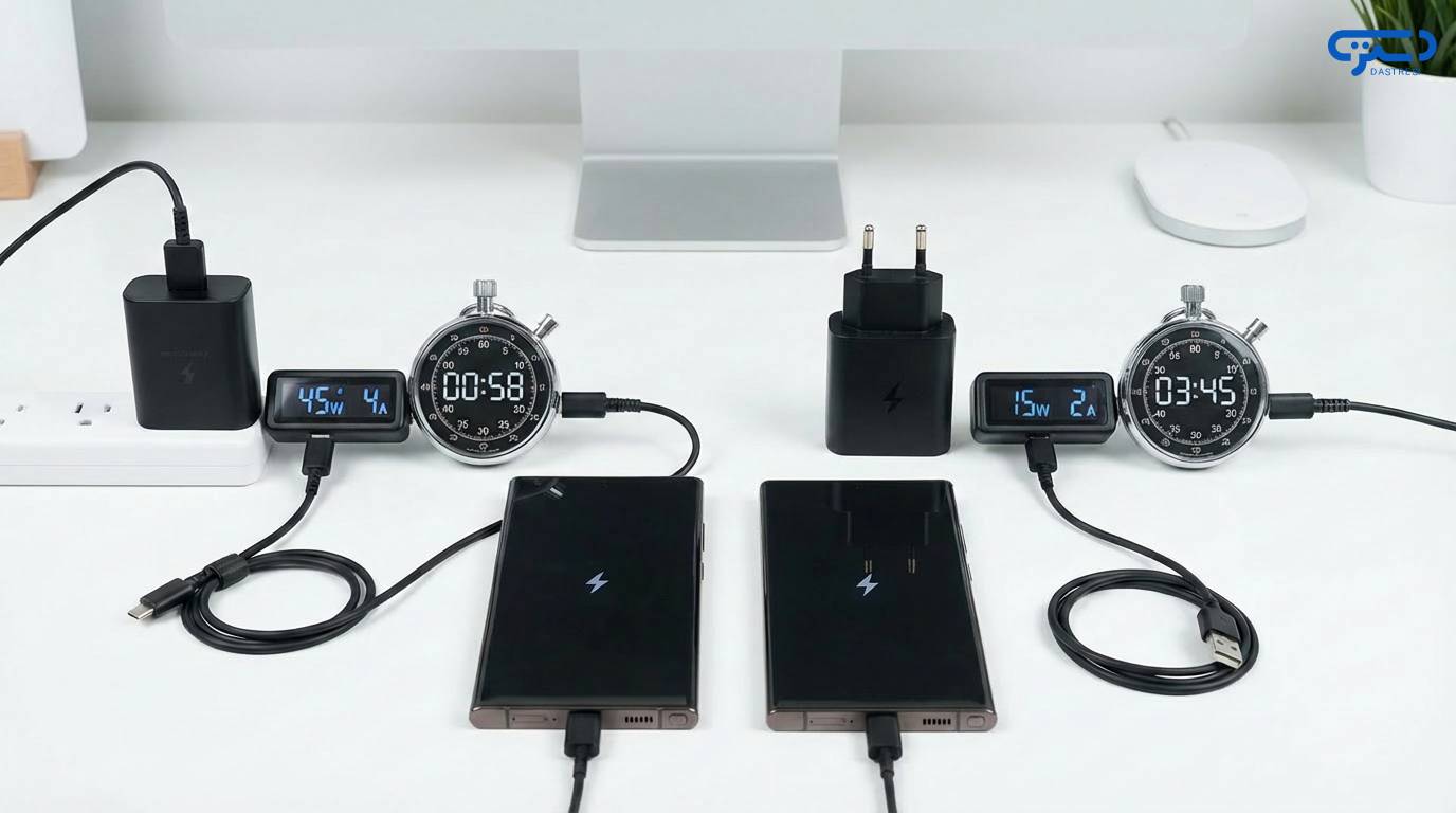 شخیص شارژر اصلی سامسونگ ۴۵ وات در کمتر از ۱ دقیقه