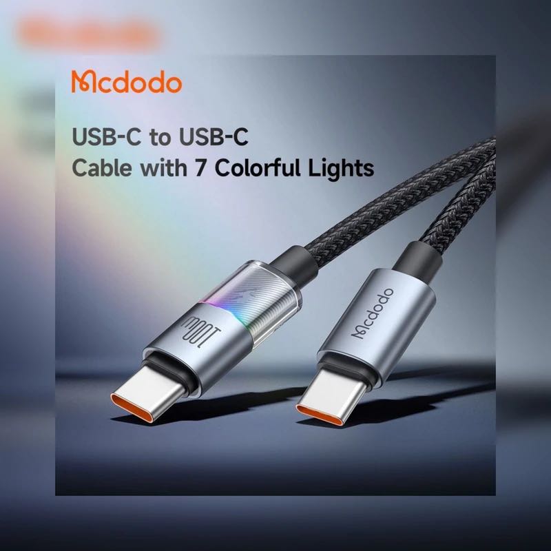 کابل دوسرتایپ سی مک دودو مدل ca-8200 100w طول ۱.۲متر