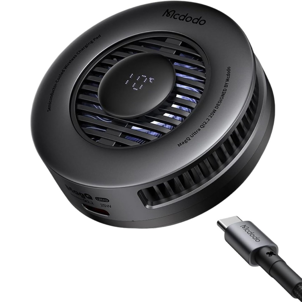 شارژر وایرلس مک دودو مدل CH-8410 ظرفیت ۲۵ وات خنک کننده