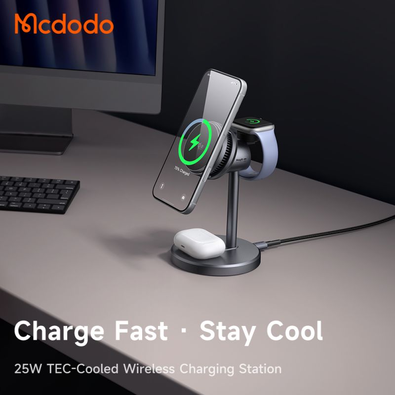 هولدر شارژر وایرلس مگنتی 25 وات مک دودو Mcdodo مدل CH-6170 با فن
