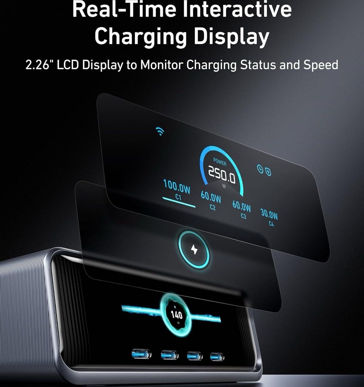 شارژر رومیزی انکر 6 پورت 250 وات گان پرایم مدل Anker A2345