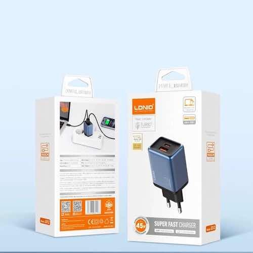 شارژر دیواری 45 وات الدینیو مدل Q12 به همراه کابل USB-C