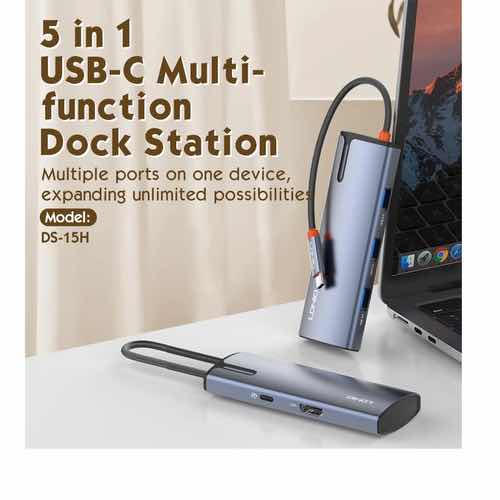 هاب 5 پورت USB-C الدینیو مدل DS-15H