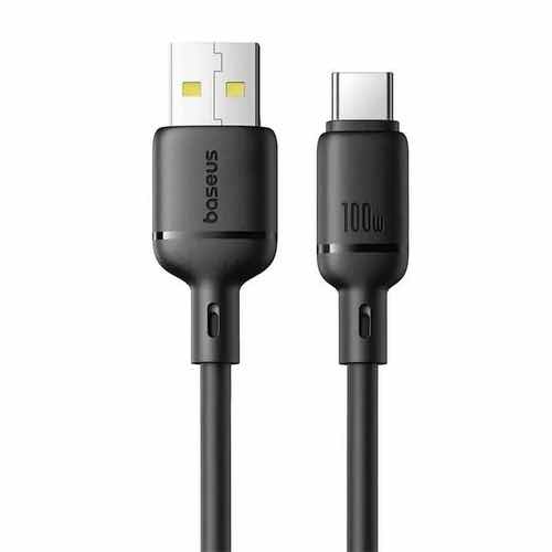 کابل شارژ USB به USB-C بیسوس مدل Silky Series طول 1 متر