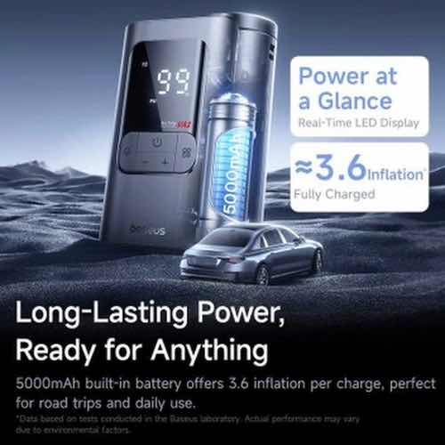 پمپ باد لاستیک ماشین بیسوس مدل GoTrip VA1 Super Mini
