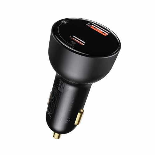 شارژر فندکی باسئوس مدل Superme Digital Display 100w به همراه کابل تبدیل USB-C