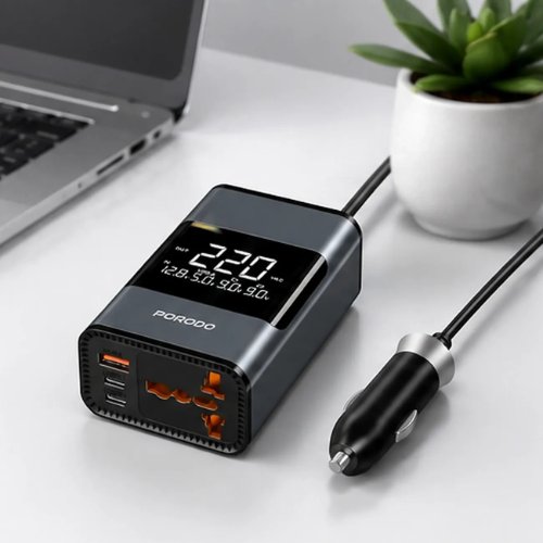 اینورتر برق خودرو پرودو Porodo مدل PDFWCH067GY توان 200 وات